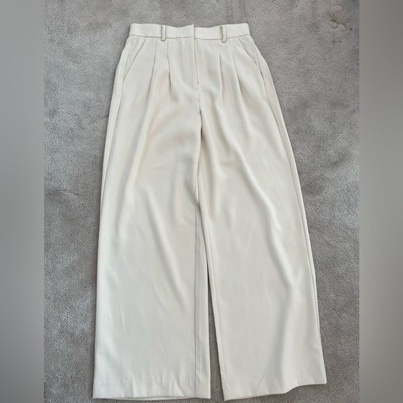 French Connection Pants - French Connection Cream Wide Leg Pants